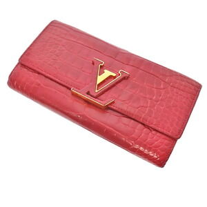Louis Vuitton Wallet Capucines Pink Fuchsia Pink Crocodile Alligator Long